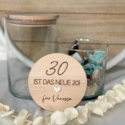 Geschenk 30 Geburtstag personalisiert – 30 ist das neue 20 – Vorratsglas mit Name – lustiges Geburtstagsgeschenk, runder Geburtstag,