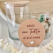 Geschenk für Tochter – Glück ist eine Tochter wie dich zu haben – Vorratsglas mit Gravur – Tochter Geschenk, Beste Tochter, Keksdose