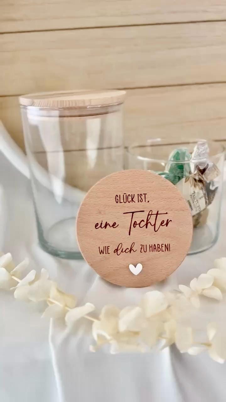 Geschenk für Tochter – Glück ist eine Tochter wie dich zu haben – Vorratsglas mit Gravur – Tochter Geschenk, Beste Tochter, Keksdose