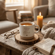 Tasse Ein Becher voller Glück – Geschenk für Freundin Familie – motivierende Kaffee Tasse – Keramik Tasse mit Spruch, Tasse mit Gravur,
