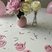 JGA Tischkonfetti personalisiert (30 Stück) – Bachelorette Party Streudeko mit Name & Datum – Junggesellinnenabschied Deko rosa,