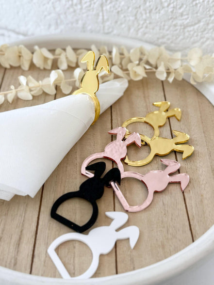 Serviettenring Hase Acryl Ostern, Oster Tischdeko, Serviettenhalter Hase, Osterdeko Tisch, Napkin Ring Bunny, Oster Tischdeko Set