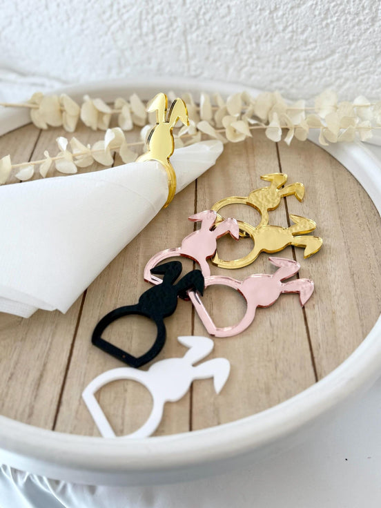 Serviettenring Hase Acryl Ostern, Oster Tischdeko, Serviettenhalter Hase, Osterdeko Tisch, Napkin Ring Bunny, Oster Tischdeko Set