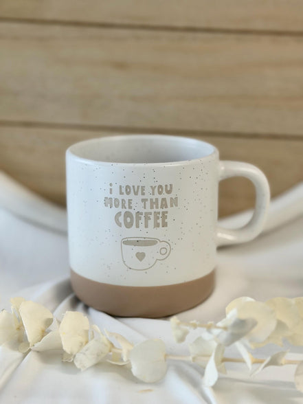I Love You More Than Coffee Tasse – Valentinstag Geschenk – Geschenk für Freundin Freund – Liebesgeschenk Partner – Kaffee Tasse Liebe –