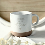 Tasse Ein Becher voller Glück – Geschenk für Freundin Familie – motivierende Kaffee Tasse – Keramik Tasse mit Spruch, Tasse mit Gravur,