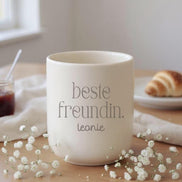 Personalisierte Freundin Tasse mit Name – beste freundin Becher – Geschenk beste Freundin – minimalistischer Kaffeebecher ohne Henkel