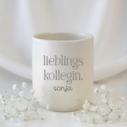 Personalisierte Kollegin Tasse mit Name – lieblingskollegin Becher – Geschenk Kollegin Arbeit – minimalistischer Kaffeebecher ohne Henkel