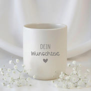 Personalisierte Tasse Wunschtext – individueller Spruch Becher mit Name – minimalistischer Kaffeebecher ohne Henkel – personalisiert