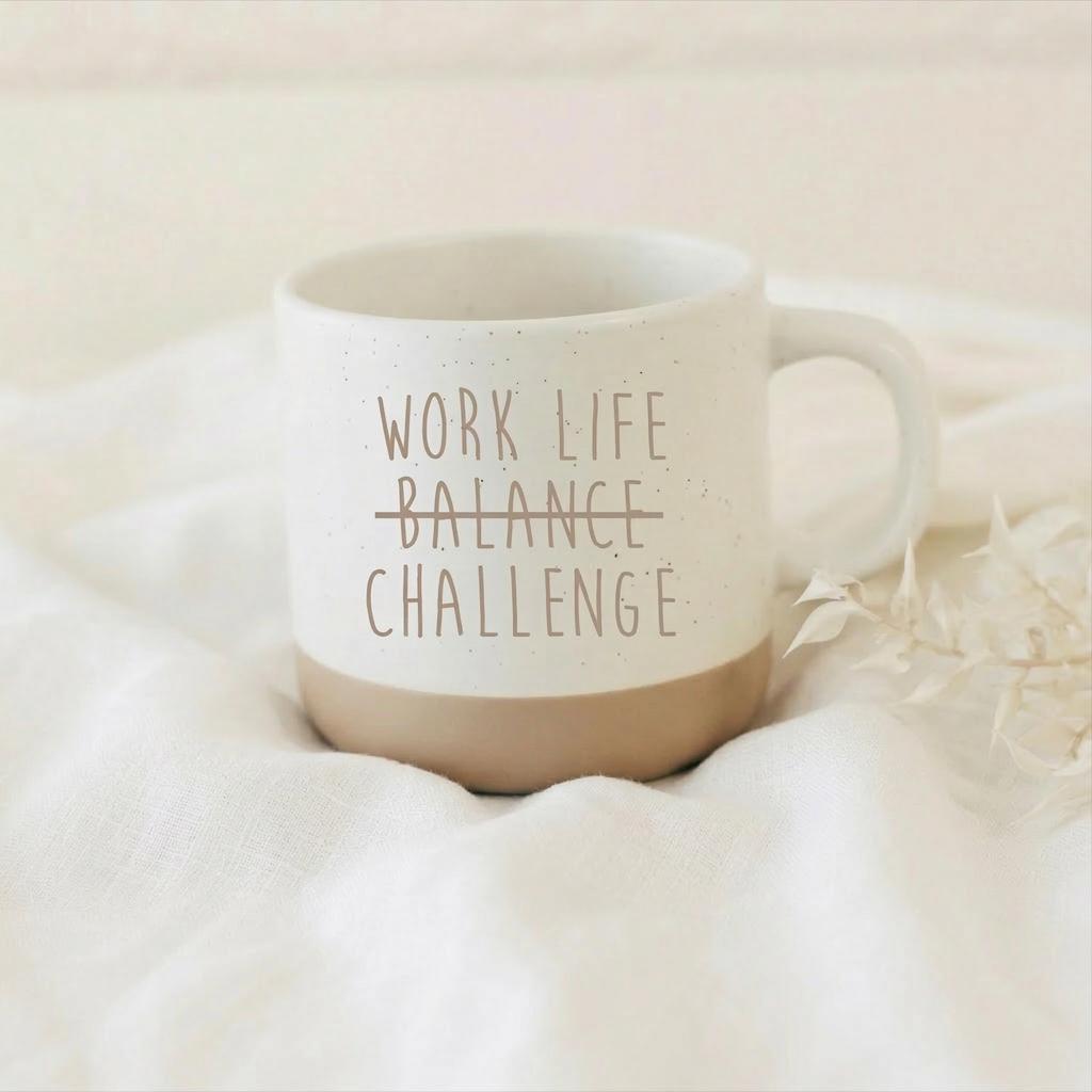 Work Life Balance Challenge Tasse – lustige Büro Tasse – Sarkasmus Kaffee Tasse – Geschenk für Kollegen – Humor Keramiktasse, Kollegin Tasse