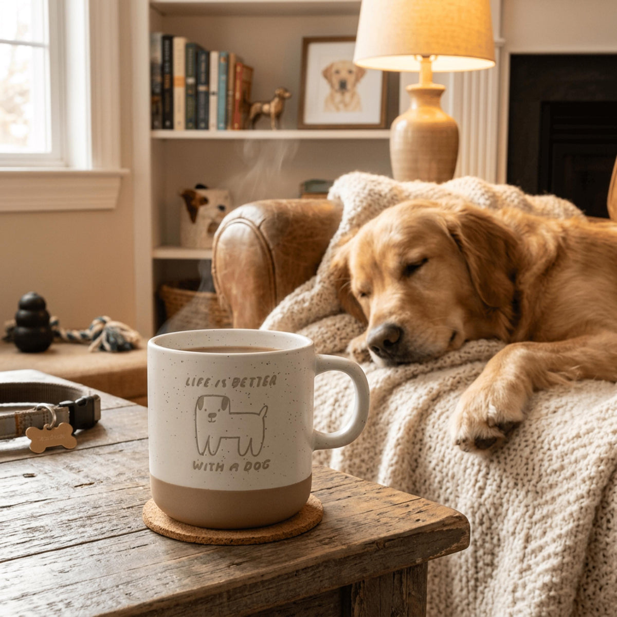 Life is better with a dog Tasse – Hundeliebe Geschenk – lustige Hundetasse – Geschenk für Hundebesitzer – Dog Lover Mug – Hunde Geschenk