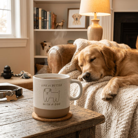Life is better with a dog Tasse – Hundeliebe Geschenk – lustige Hundetasse – Geschenk für Hundebesitzer – Dog Lover Mug – Hunde Geschenk