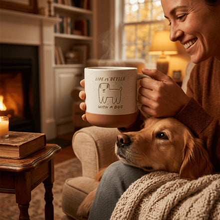 Life is better with a dog Tasse – Hundeliebe Geschenk – lustige Hundetasse – Geschenk für Hundebesitzer – Dog Lover Mug – Hunde Geschenk