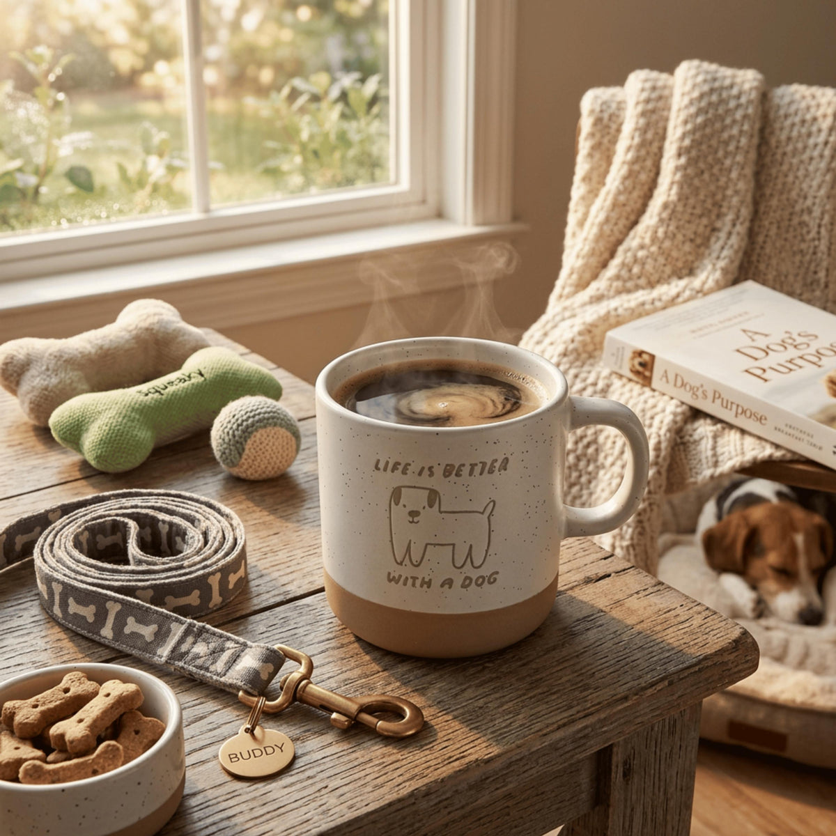 Life is better with a dog Tasse – Hundeliebe Geschenk – lustige Hundetasse – Geschenk für Hundebesitzer – Dog Lover Mug – Hunde Geschenk