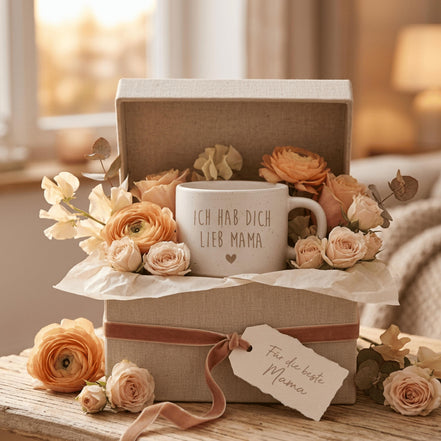 Mama Geschenk Tasse – Ich hab dich lieb Mama – Muttertag Geschenk – Geschenk für Mama – Keramik Kaffeetasse Mama, Muttertag Tasse
