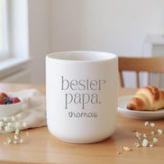Personalisierte Papa Tasse mit Name – bester papa Becher – Vatertag Geschenk Papa – minimalistischer Kaffeebecher Henkellos – Geschenk Vater