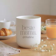 Personalisierte Mama Tasse mit Name – beste mama Becher – Muttertag Geschenk Mama – minimalistischer Kaffeebecher Henkellos, Geschenk Mutter