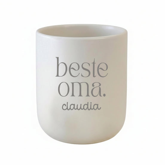 Personalisierte Oma Tasse mit Name – beste oma Becher – Geschenk Oma Geburtstag –minimalistischer Kaffeebecher henkellos Geschenk Großmutter