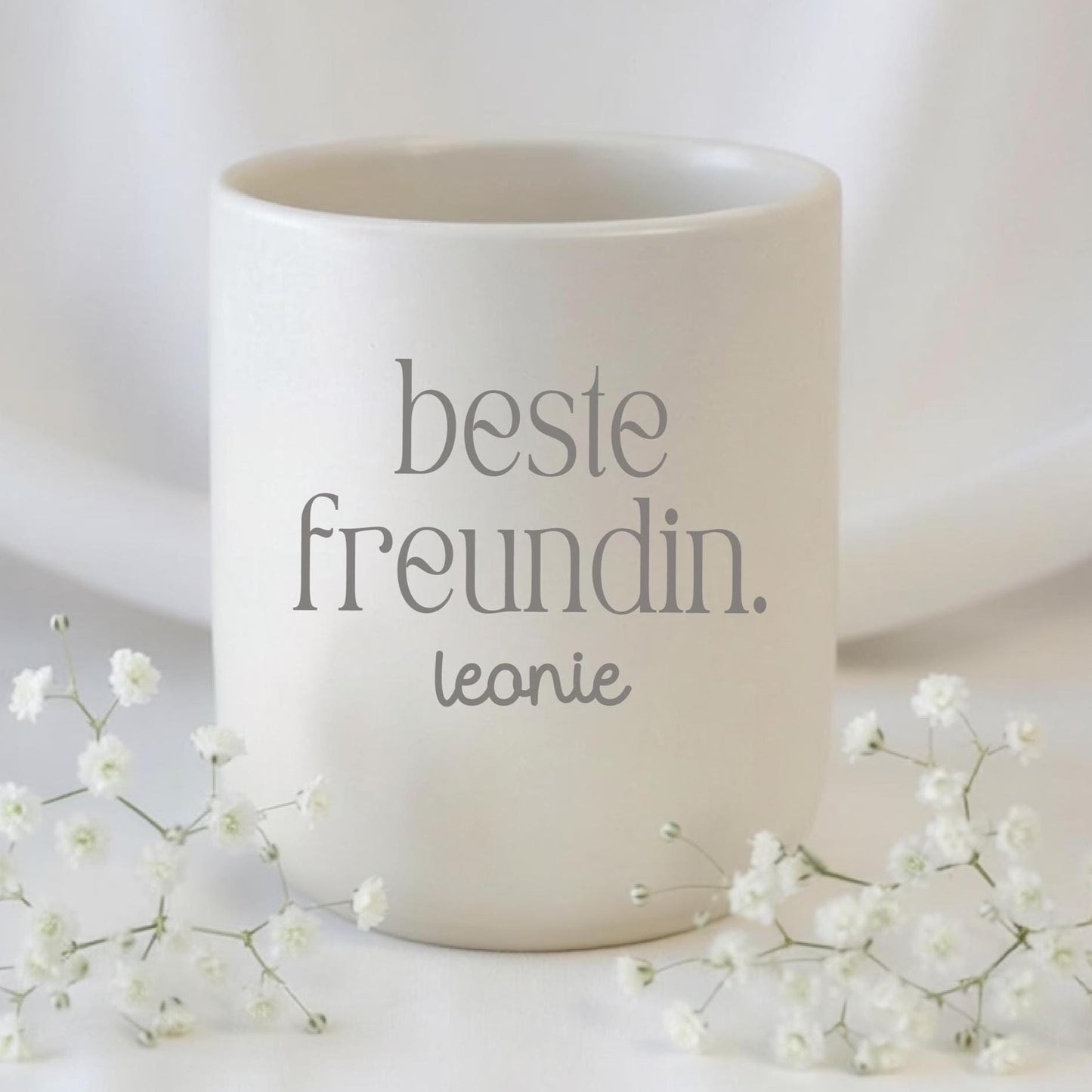Personalisierte Freundin Tasse mit Name – beste freundin Becher – Geschenk beste Freundin – minimalistischer Kaffeebecher ohne Henkel