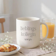 Personalisierte Kollegin Tasse mit Name – lieblingskollegin Becher – Geschenk Kollegin Arbeit – minimalistischer Kaffeebecher ohne Henkel
