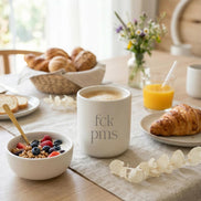 Fck PMS Tasse – lustiges Geschenk Freundin – freche Spruch Tasse – minimalistischer Kaffeebecher ohne Henkel – Geschenk beste Freundin