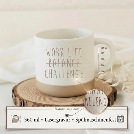 Work Life Balance Challenge Tasse – lustige Büro Tasse – Sarkasmus Kaffee Tasse – Geschenk für Kollegen – Humor Keramiktasse, Kollegin Tasse