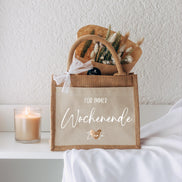 Für immer Wochenende Tasche personalisiert – Geschenk Idee, Jutetasche mit Name, lustiges Geschenk Freundin Kollegin