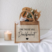 Jutetasche „Eine Tasche voll Dankbarkeit“ – Geschenk Erzieherin Lehrer Kollegin, Abschied Geschenk personalisiert, Danke für alles, Freundin