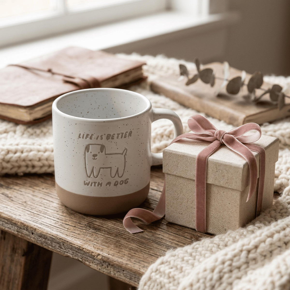 Life is better with a dog Tasse – Hundeliebe Geschenk – lustige Hundetasse – Geschenk für Hundebesitzer – Dog Lover Mug – Hunde Geschenk
