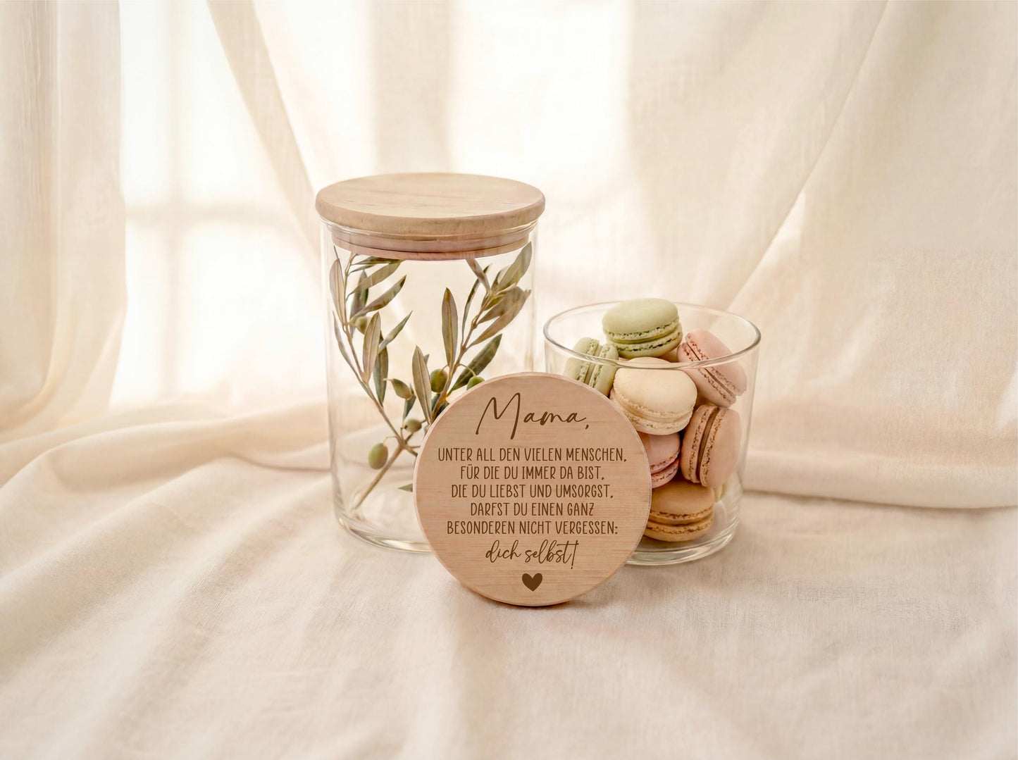 Muttertag Geschenk Mama Vorratsglas mit Gravur Mama vergiss dich selbst nicht – personalisiert – emotionales Geschenk für Mama