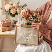 Geschenk Oma Muttertag – personalisierte Jutetasche mit Name, liebevolles Geschenk von Enkelkind, Beste Oma, Großmutter Geschenk