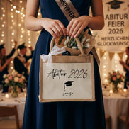 Abitur 2026 Geschenk personalisiert – Jutetasche mit Name, Abi bestanden Geschenk, Abschluss Geschenk Schule