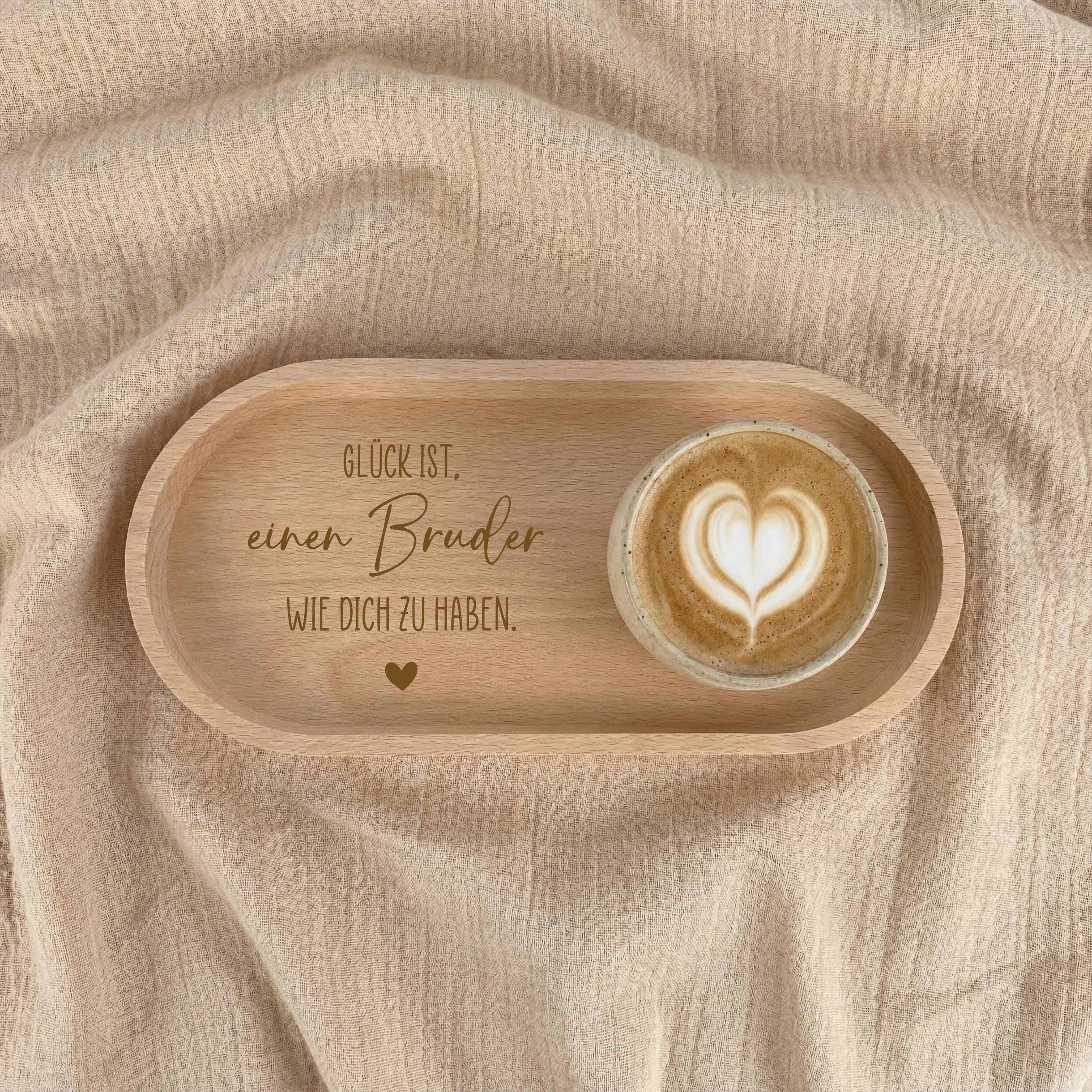 Geschenk Bruder – Glück ist einen Bruder wie dich zu haben – Holztablett mit Gravur – personalisiertes Geschenk Bruder, Bester Bruder