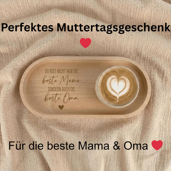 Muttertag Geschenk Mama Oma – beste Mama beste Oma – Holztablett mit Gravur – personalisiertes Geschenk Muttertag, Muttertagsgeschenk,