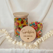 Geschenk Vorratsglas personalisiert Spaßglas mit Name – Süßigkeiten Glas Geschenkidee Freundin Kollege Geburtstag Mitbringsel Glas