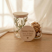Geschenk Oma Vorratsglas personalisiert – Danke Oma Geschenk Glas mit Gravur – Geschenk für Oma Geburtstag Weihnachten Enkel