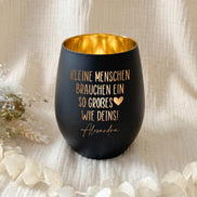 Erzieherin Geschenk & Hebamme Geschenk personalisiert | Windlicht mit Name | Danke für dein großes Herz | Abschied Kindergarten