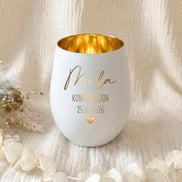 Windlicht Konfirmation personalisiert | Geschenk zur Konfirmation mit Name | Erinnerungsgeschenk Konfirmandin | Graviertes Windlicht