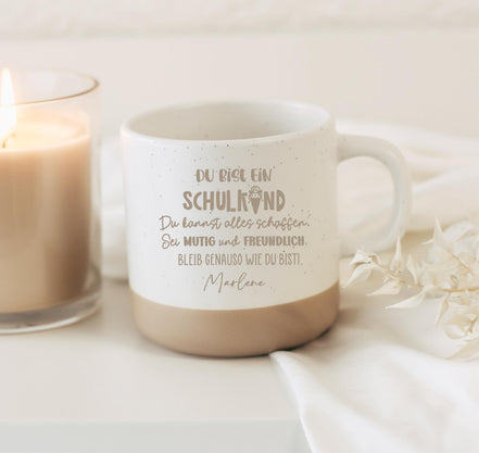 Mutmacher Schulkind Tasse personalisiert mit Name | Einschulung Geschenk Mädchen Junge | Mutmach Tasse Schulanfang