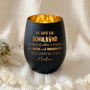 Mutmach Licht zur Einschulung Windlicht mit Affirmationen für Schulkind Geschenk zum Schulstart | Einschulung Geschenk Graviertes Windlicht