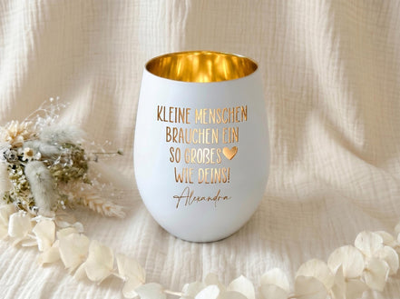 Erzieherin Geschenk & Hebamme Geschenk personalisiert | Windlicht mit Name | Danke für dein großes Herz | Abschied Kindergarten