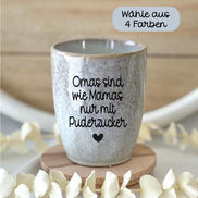 Oma Geschenk | Omas sind wie Mamas nur mit Puderzucker Becher | Steingut Tasse | Geschenk für Oma | 280 ml, Weihnachten, Muttertag,
