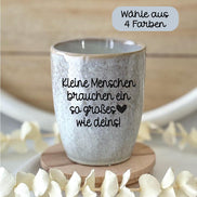 Erzieherin Geschenk | Hebamme Geschenk | Kleine Menschen brauchen ein so großes Herz wie deins | Steingut Becher, Danke Geschenk,