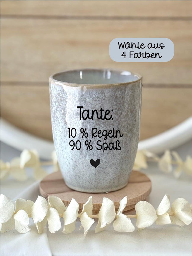 Tante Geschenk | Tante 10% Regeln 90 Prozent Spaß Becher | Geschenk für Tante | Steingut Tasse | Lustiges Tante Geschenk, Beste Tante,