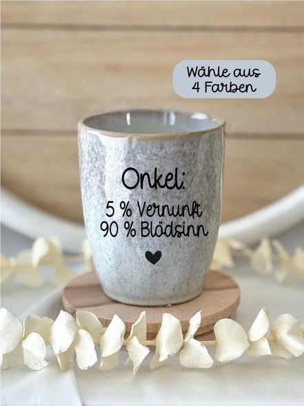 Onkel Geschenk | Onkel 5 % Vernunft 90 Prozent Blödsinn Becher | Lustiges Geschenk für Onkel | Steingut Tasse | 280 ml, Weihnachten, Tasse