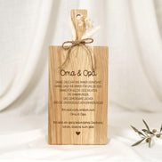 Geschenk für Oma & Opa • Holzbrett Eiche mit Spruch • Danke Oma Opa • Geschenk Großeltern • Geburtstagsgeschenk • Weihnachten