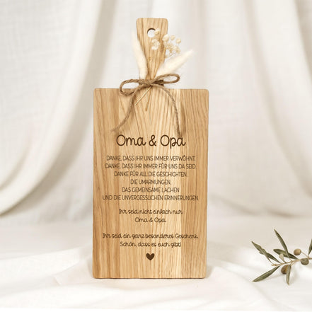 Geschenk für Oma & Opa • Holzbrett Eiche mit Spruch • Danke Oma Opa • Geschenk Großeltern • Geburtstagsgeschenk • Weihnachten