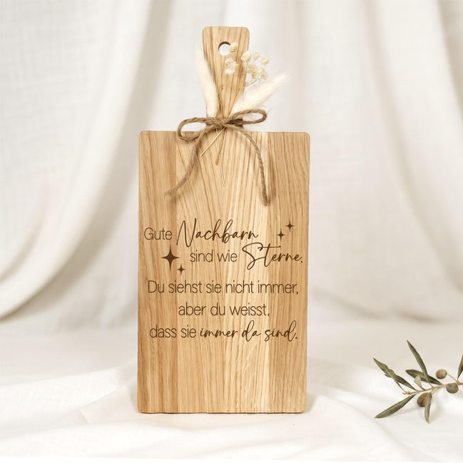Geschenk für Nachbarn • Holzbrett Eiche mit Spruch • Danke liebe Nachbarn • Einweihungsgeschenk Nachbarn • Nachbarschaft Geschenk