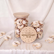 Personalisierte Plätzchendose Weihnachtsmarkt to go mit Name | Weihnachtsgeschenk | Keksdose | Mitarbeiter Geschenk Weihnachten
