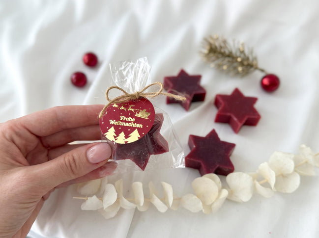 Gastgeschenk Weihnachten Sternseife Bratapfel | Weihnachtsseife Weihnachten | Geschenk für Mitarbeiter Kunden Familie | Wichtelgeschenk