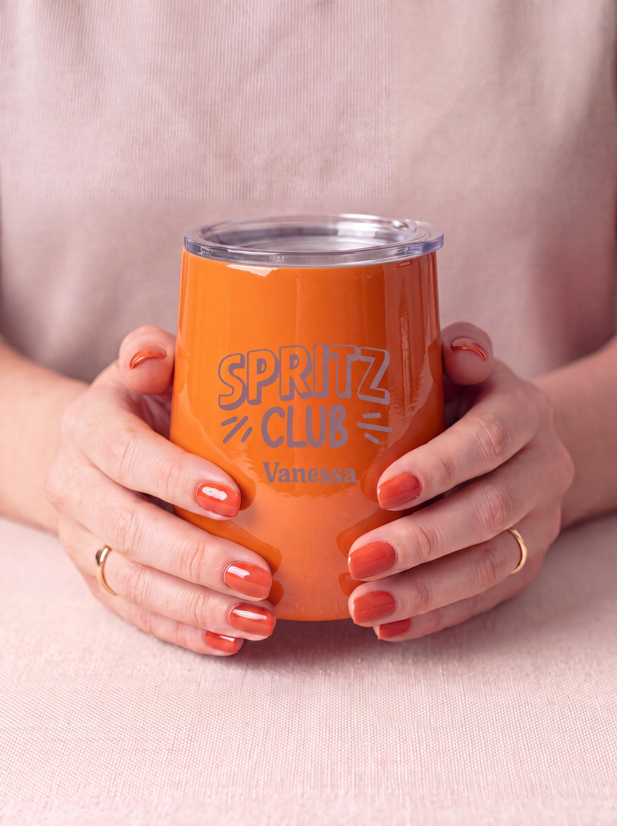 Personalisierter Spritz Club Thermobecher mit Name – Weihnachtsgeschenk für Frauen – Edelstahl Becher – Geschenk Freundin Kollegin 354ml